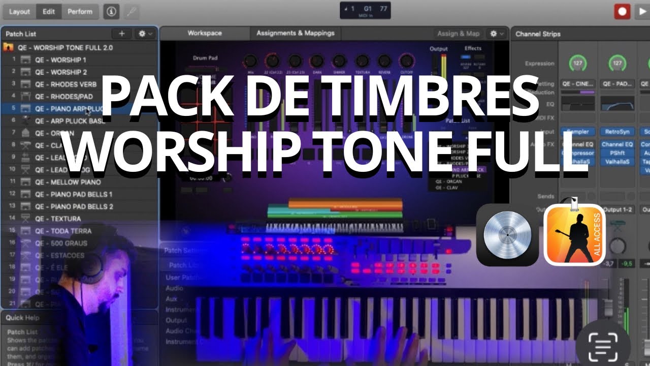 Pack de Timbres Worship Tone Full MainStage e Logic - 100% Nativo - Demo - Sound pack for MainStage