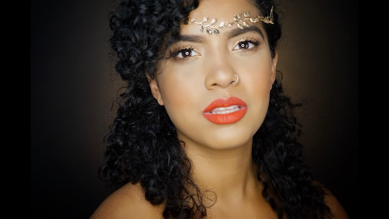 Gold Glitter eyes & Red Lips YouTube