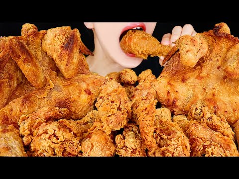 ASMR FRIED CHICKEN MUKBANG 후라이드 치킨 옛날 통닭 먹방 チキン 咀嚼音 ayam EATING SOUNDS