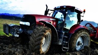 CASE IH PUMA & JUMBO stuck in mud [Puma v blate]