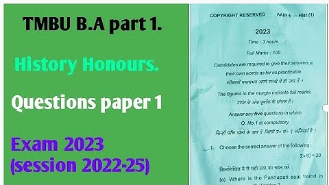 TMBU B.A part 1 history honours pepar 1 exam 2023 session 2022-25#tmbu