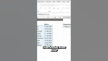 How to Use TAKE Function in Excel #shorts