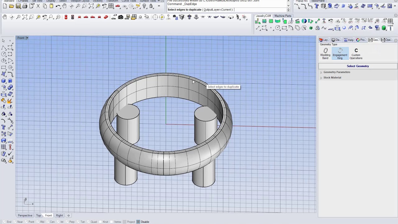 JewelryCAM-2 Tutorial #02: Wedding Band Operation