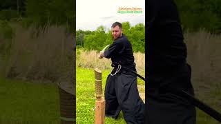 Cutting Tatami with a Katana at a Park , Tameshigiri #sword #katana #tameshigiri