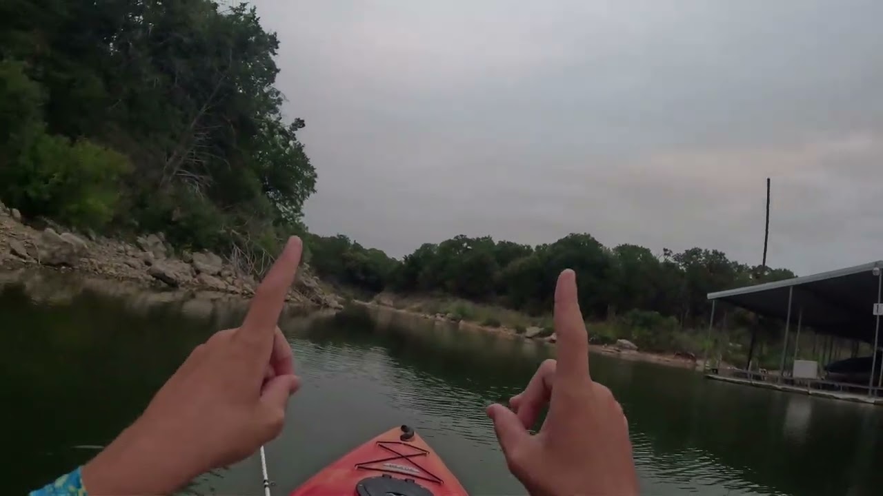 kayaking at the lake to catch BIG bass part 2