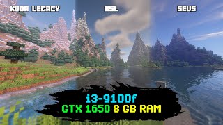 3 Minecraft Shaders Test on i3 9100F + GTX 1650 + 8 GB RAM (KUDA, BSL, SEUS)