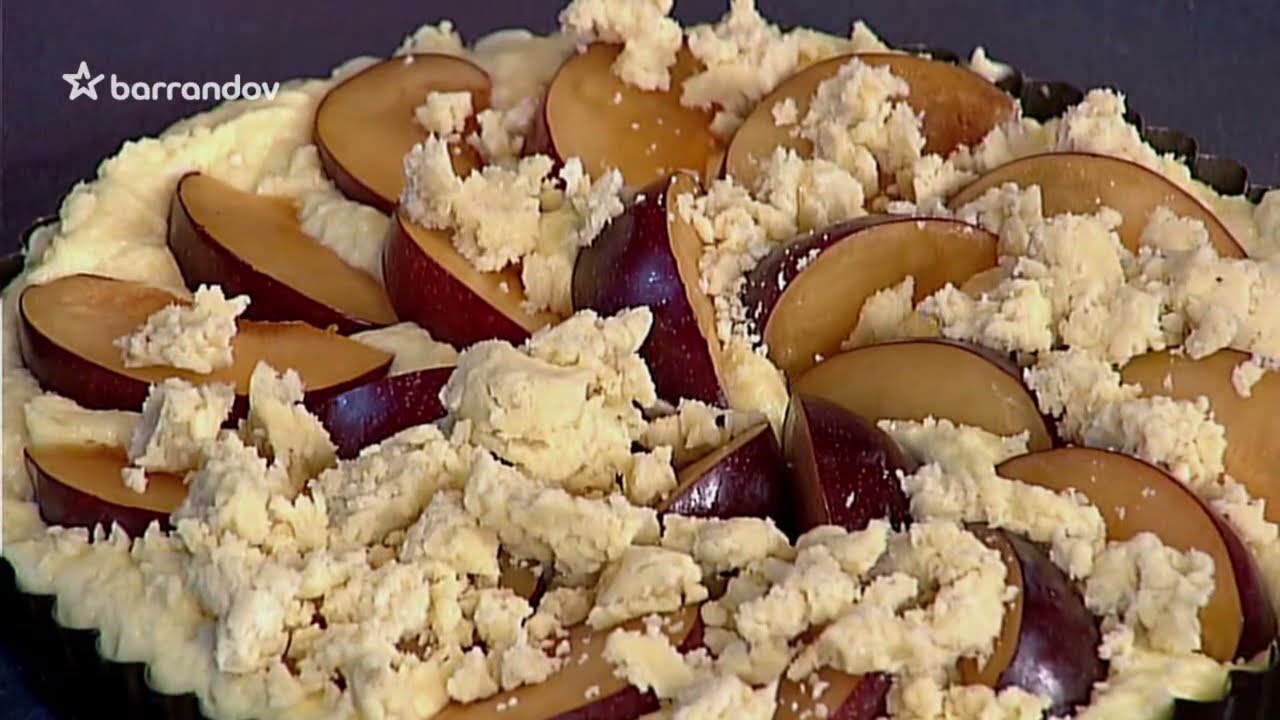 Kašpárku vař - Švestkový koláč s drobenkou a švestkovým sorbetem