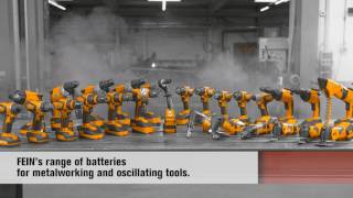 FEIN’s range of batteries for metalworking and oscillating tools.