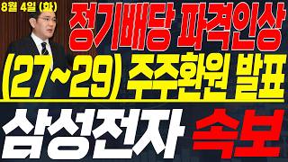 [Samsung Electronics]🟢 'Chairman Lee Jae-yong's Major Announcement....' Regular dividends doubled...