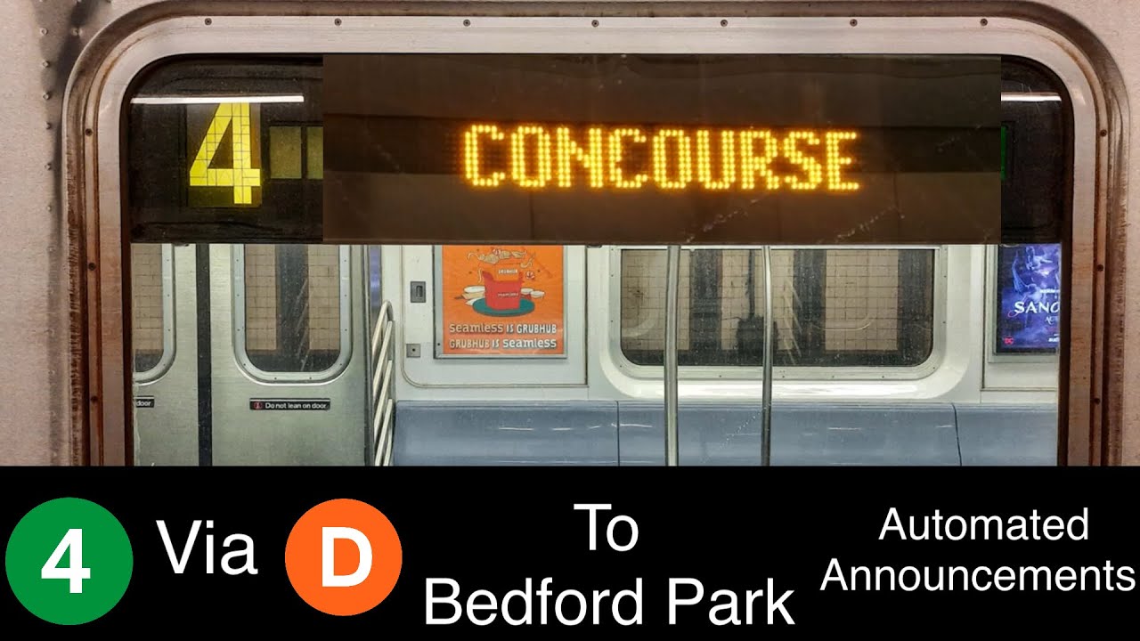 R142/A 4 via D (86th Street to Bedford Park) announcements, YouTube