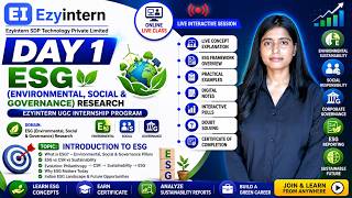 Day 1: Introduction to ESG (Environmental, Social & Governance) | EzyIntern UGC Internship Program