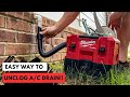 Remove Water from OVERFLOW Pan &amp; Unclog A/C drain line the EASY way!!