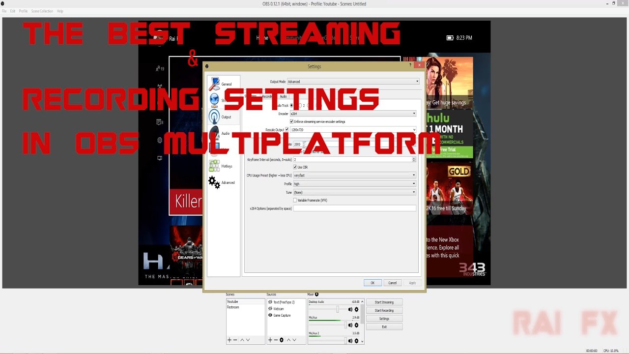 best setting for obs studio recording