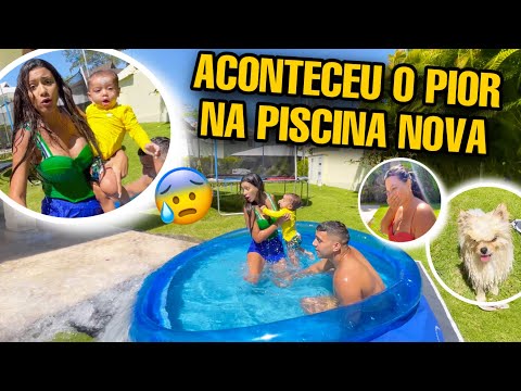 A PISCINA NOVA ALAGOU O QUINTAL!! *DEU MUITO RUIM* 😰