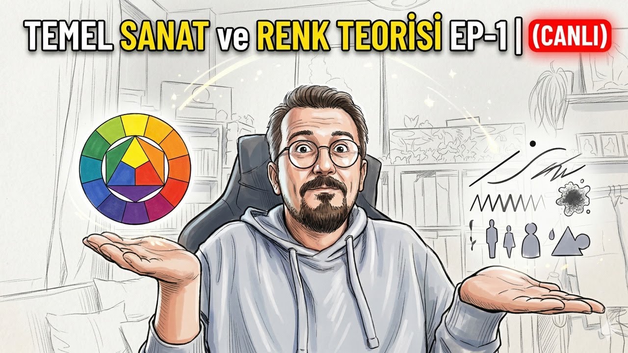 (CANLI)TEMEL SANAT ve RENK TEORİSİ EP-1 | Sıfırdan Profesyonelliğe