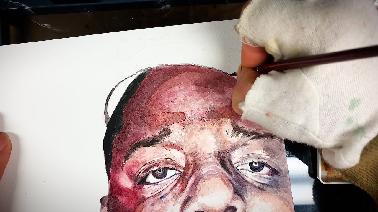 The Notorious B.I.G. Watercolor portrait