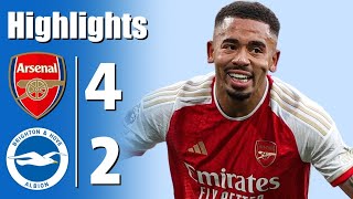 Download Lagu Arsenal vs Brighton 4-2 - All Goals \u0026 Highlights - 2025 MP3