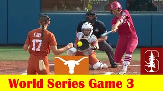 #8 Stanford vs #1 Texas Softball Highlights, 2024 NCAA World Series Game 3