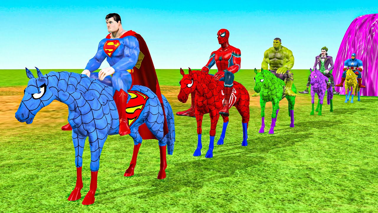 Crazy Long Slide Game with Cow Elephant Gorilla Hippopotamus Tiger 3d Animal Game Funny 3d Animals