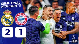 Real Madrid vs Bayern Munich 2-1 UCL Semi Final All Goals & Highlights - UEFA champions league 2024
