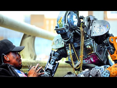 Armored truck heist with a GANGSTA robot | Chappie | CLIP