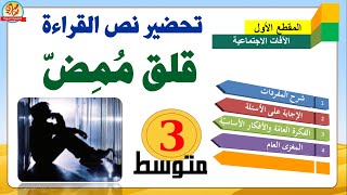 تحضير نص قلق ممض الفكرة العامة والأفكار الأساسية