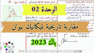 الوحدة الثانية: مقاربة تاريخية لميكانيك نيوتن باك 2023 (الجزء01)
