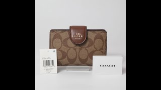 COACH Medium Corner Zip Wallet Signature Canvas コーチ ミディアム コーナー ジップ ウォレット シグネチャー キャンバス 財布 C0082IME74