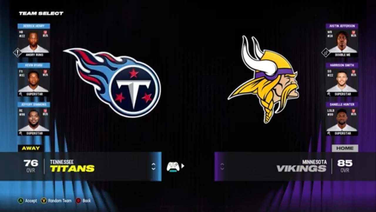 Madden NFL 24: Random Game [11] Titans At Vikings - YouTube