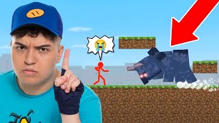 VIREI UM STICKMAN E ENTREI NO MINECRAFT PARA LUTAR COM MONSTROS!!