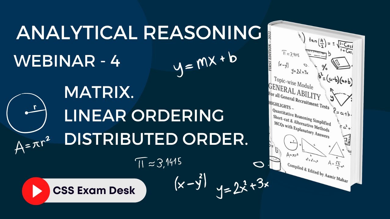 Analytical Reasoning (Matrix, Linear & Distributed Order) | CSS 2023 MPT | CSS & NTS General Ability