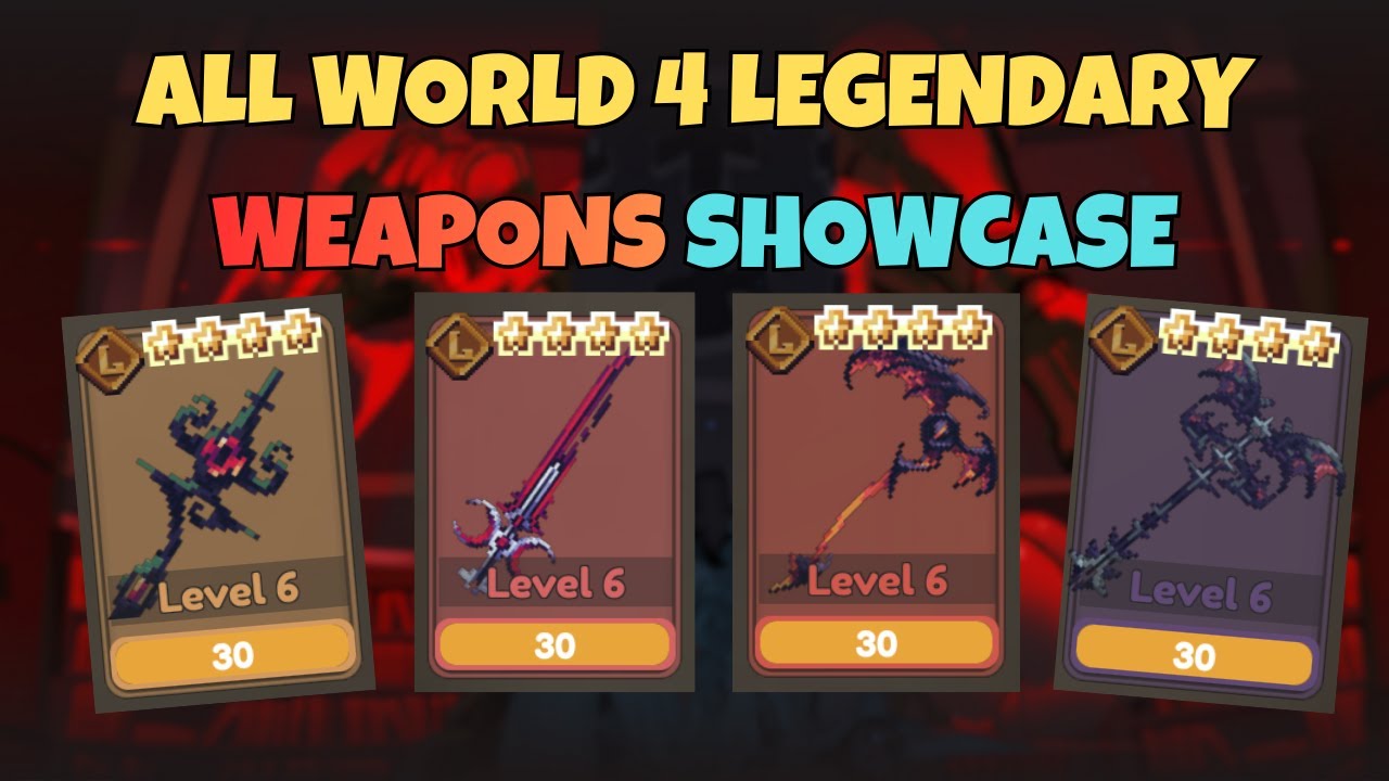 All World 4 Legendary Weapons Showcase!