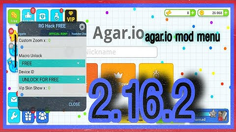 agar.io mod menu version 2.16.2 for android no root " rony agar mod menu new update "