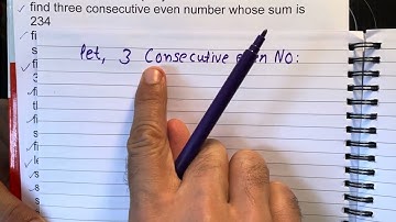 Find 3 consecutive even number whose sum is 234 | हिंदी में