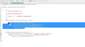 ECLIPSE SHORTCUT KEY CTRL I  INDENTATION   DEMO