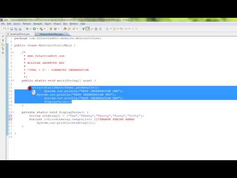 ECLIPSE SHORTCUT KEY CTRL I  INDENTATION   DEMO