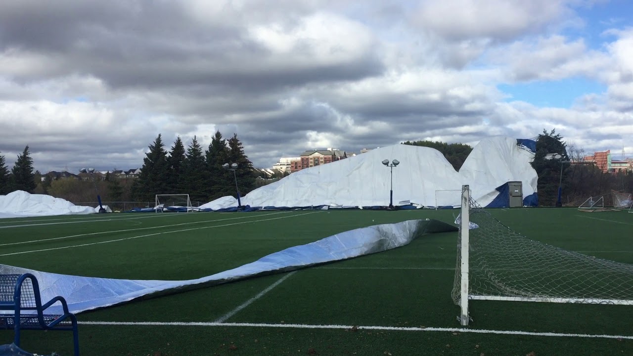 Aurora Sports Dome destroyed by high winds YouTube