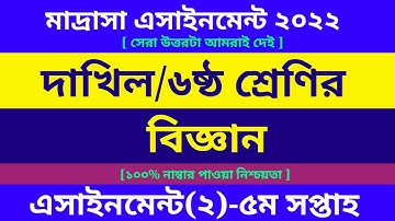 Dakhil Class 6 Science Assignment 5th Week Answer PDF | Madrasah Board Assignment 2022 | বিজ্ঞান