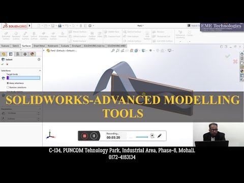Solid works - Advanced Modelling Tools - (Scale, Dome, Free Form, Indent, Deform, Flex)