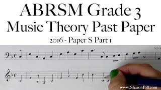 ABRSM Music Theory Grade 3 Past Paper 2016 S Part 1 with Sharon Bill