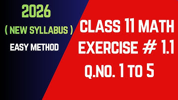 Class 11 Math New Syllabus 2026 Chapter Number 1 Complex Numbers  Ex #1.1 Q.No. 1 to 5 | Complete