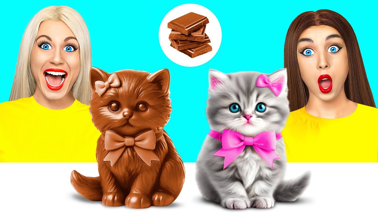 Челлендж. Шоколадная Еда vs Настоящая еда | Безумная Кулинарная Битва от Choco DO