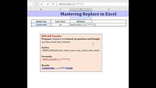 Excel Replace function