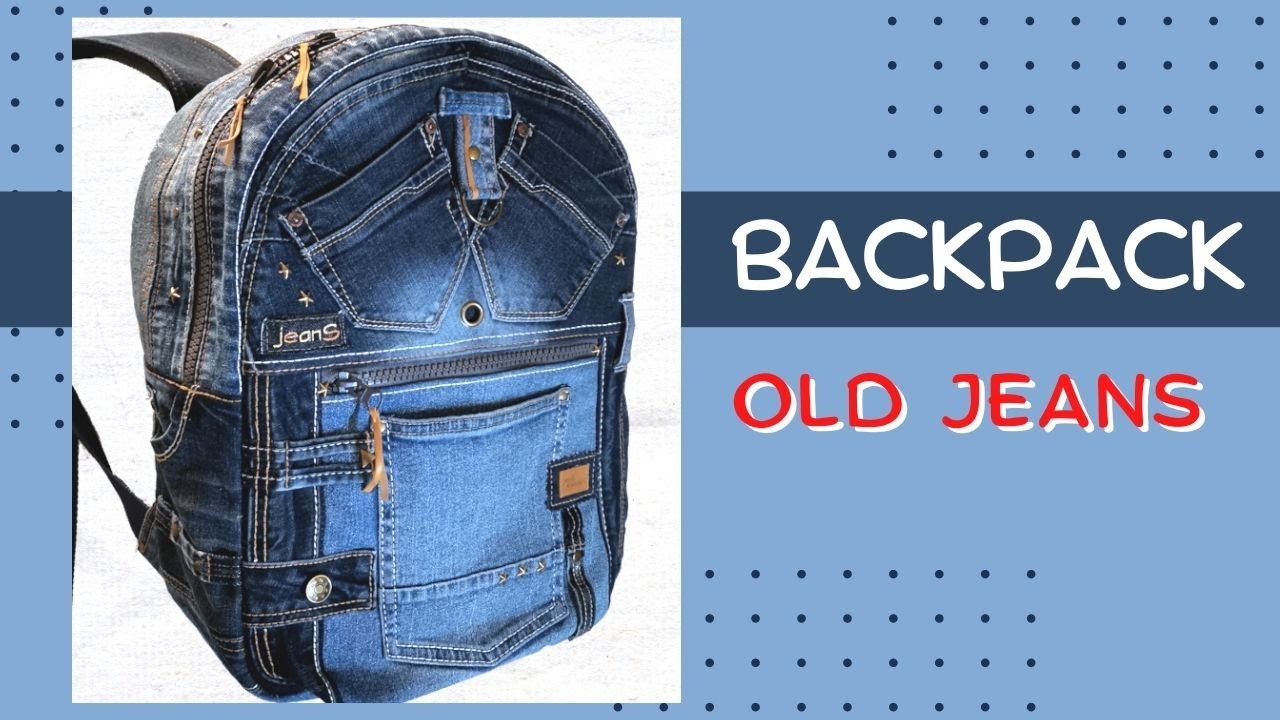 Как сшить рюкзак из старых джинсов БЕЗ ВЫКРОЙКИ! 10 карманов