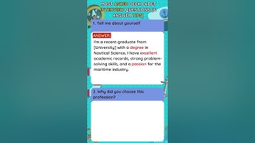 Deck Cadet Interview Questions 1 and 2 #deck #deckguide #cadet