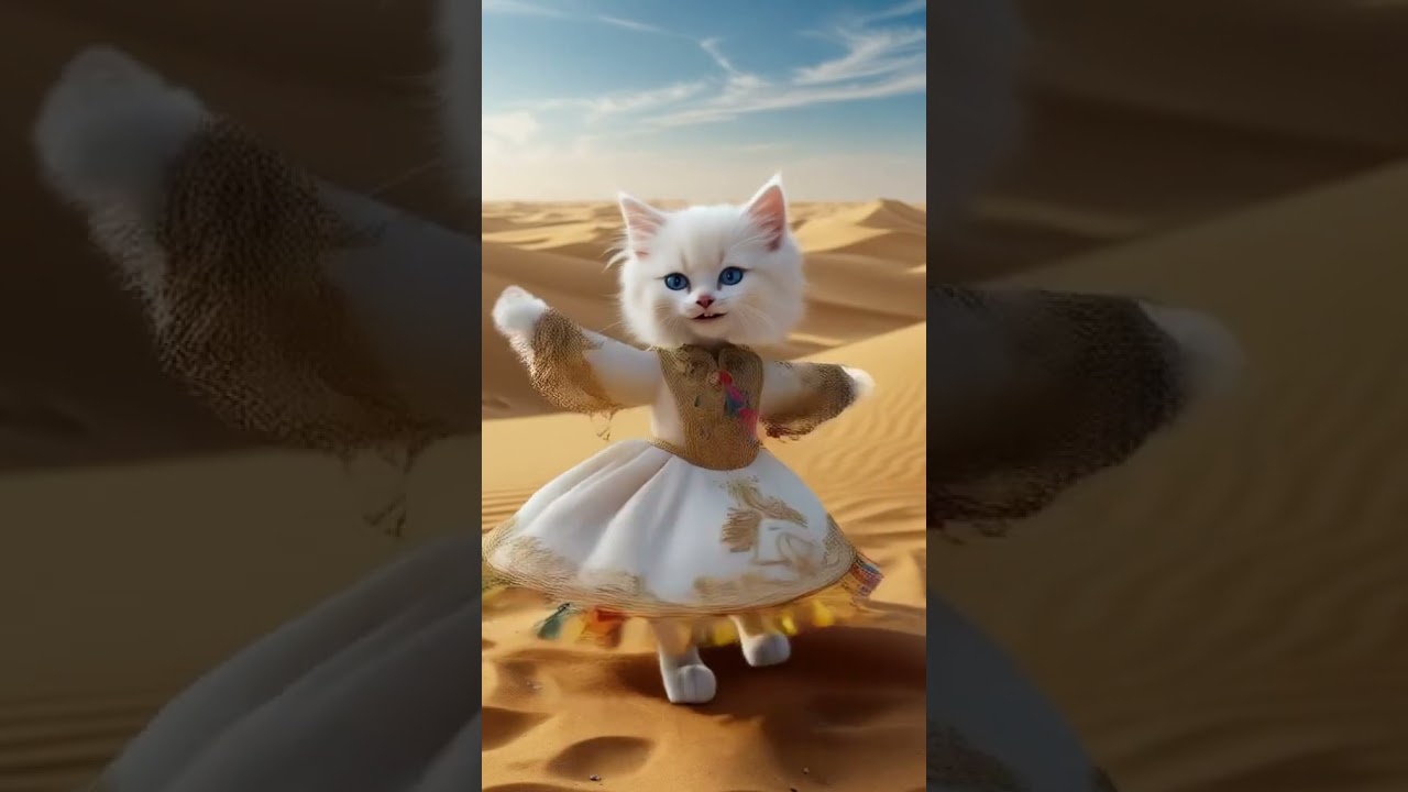Cute cat dancesteps😂