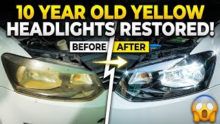 Yellow Headlight Restoration 😱 | Old Foggy Headlights Turned Crystal Clear | Full Process Telugu