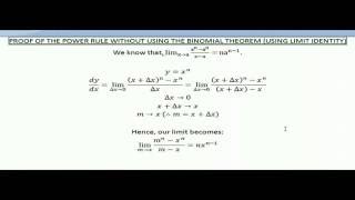 [PROOF] Power Rule (Without Using Binomial Theorem) - Method 2 - Using Limit Identity