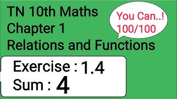 TN 10th Maths Chapter 1 Relations and Functions Exercise 1.4 Sum 4