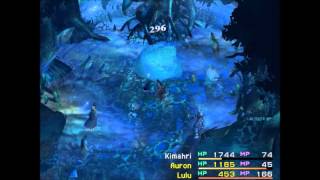 FFX Glitchy Boss Fight Kimahri runs circles around the boss
